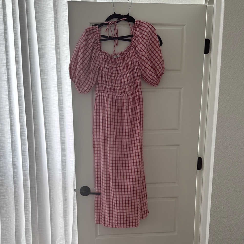 Topshop red and pink dress